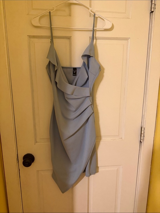 Windsor Dresses & Skirts - Windsor Pale Blue Draped Spaghetti-Strap Mini Dress